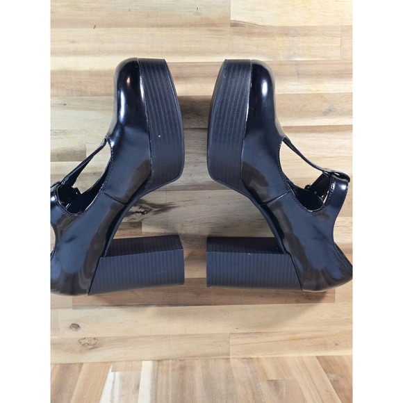 Madden Girl G-Sally Black Faux Patent Platform Mary Jane Heels Size 9.5M Chunky - Picture 6 of 12